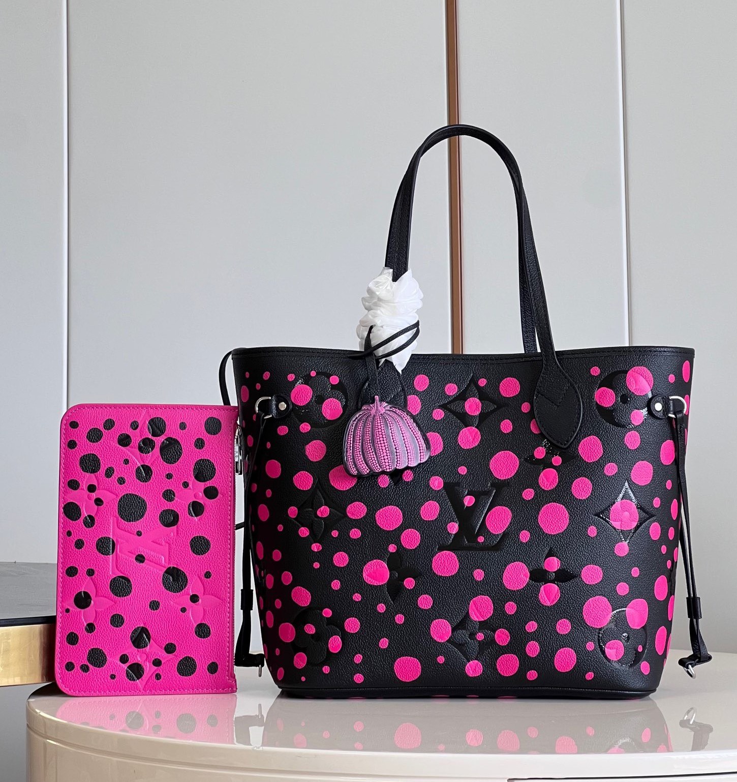 Bagsaaa L0vis Vvtt0n Neverfull MM YK Black and Pink - 31 x 28 x 14 cm