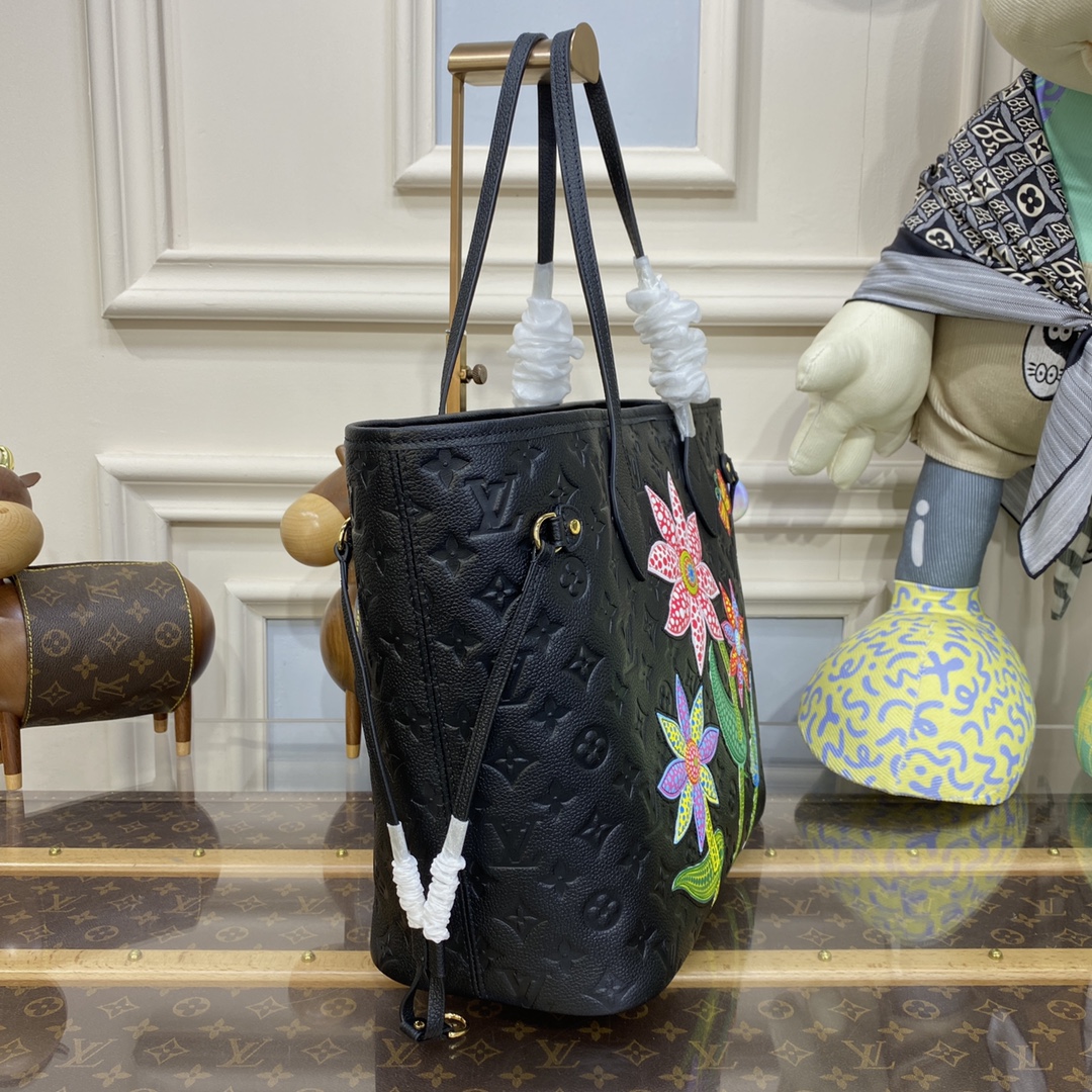 Bagsaaa L0vis Vvtt0n Neverfull YK OnTheGo MM black Flower marquetry - 35 x 27 x 14 cm