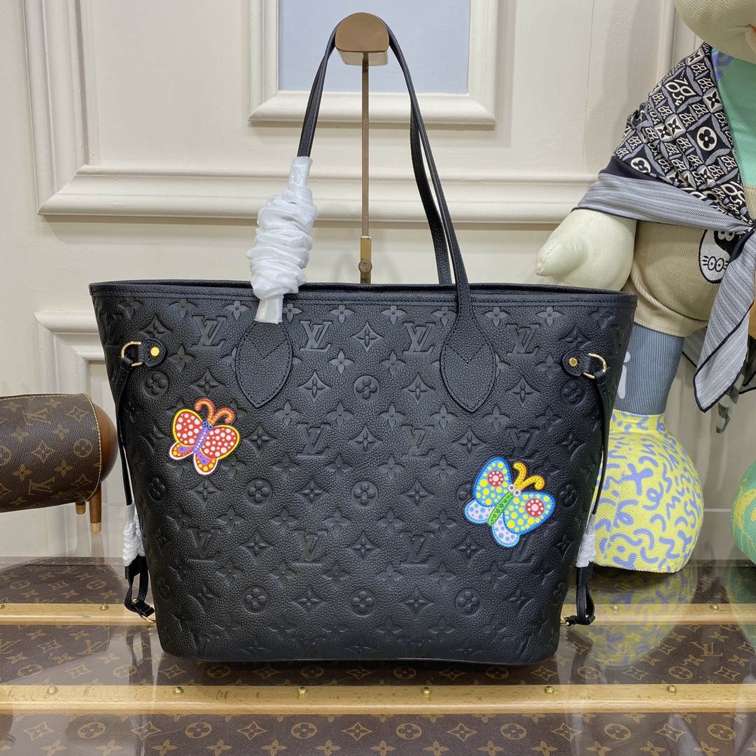 Bagsaaa L0vis Vvtt0n Neverfull YK OnTheGo MM black Flower marquetry - 35 x 27 x 14 cm