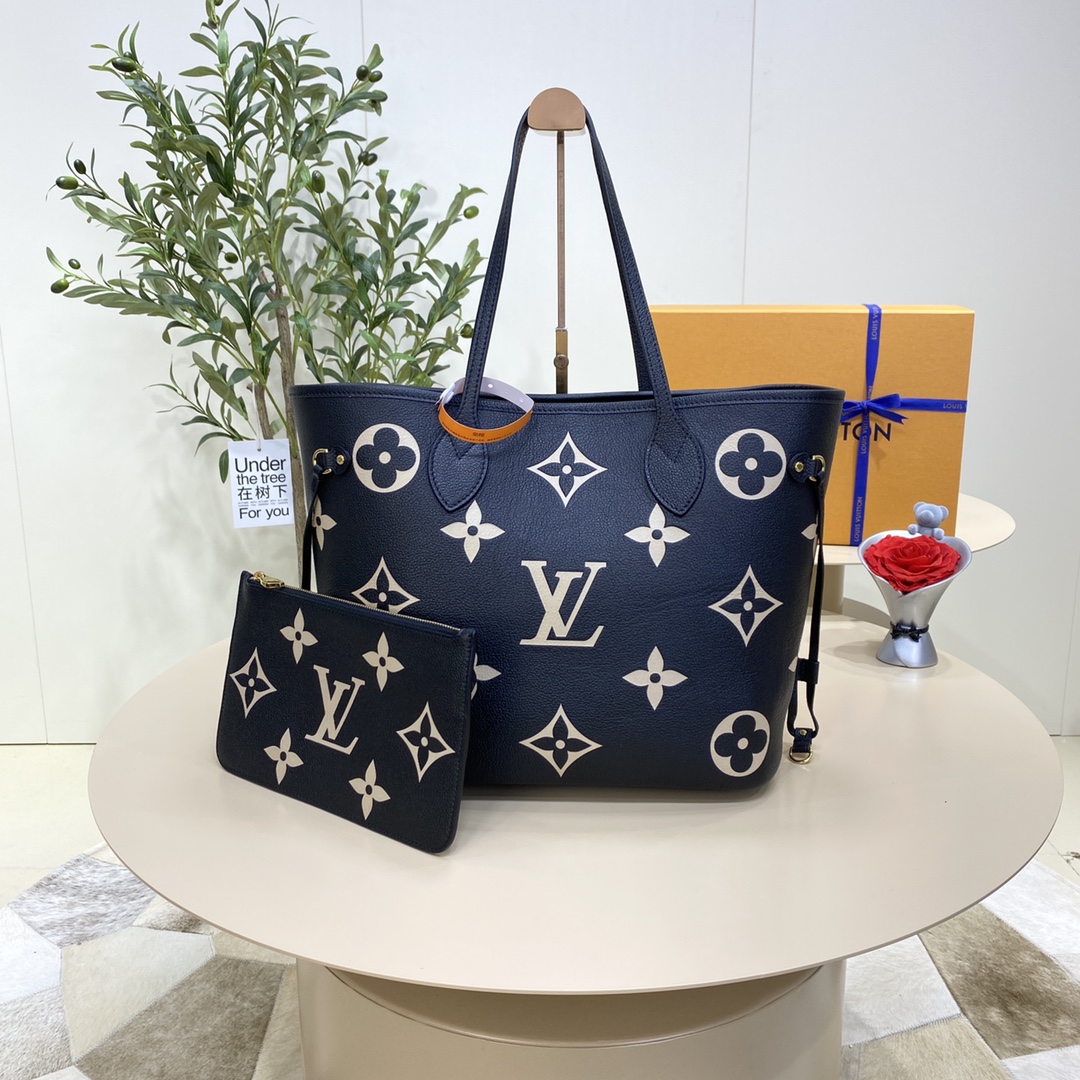 Bagsaaa L0vis Vvtt0n Neverfull MM Bicolor Monogram Black and Beige - 31 x 28 x 14 cm