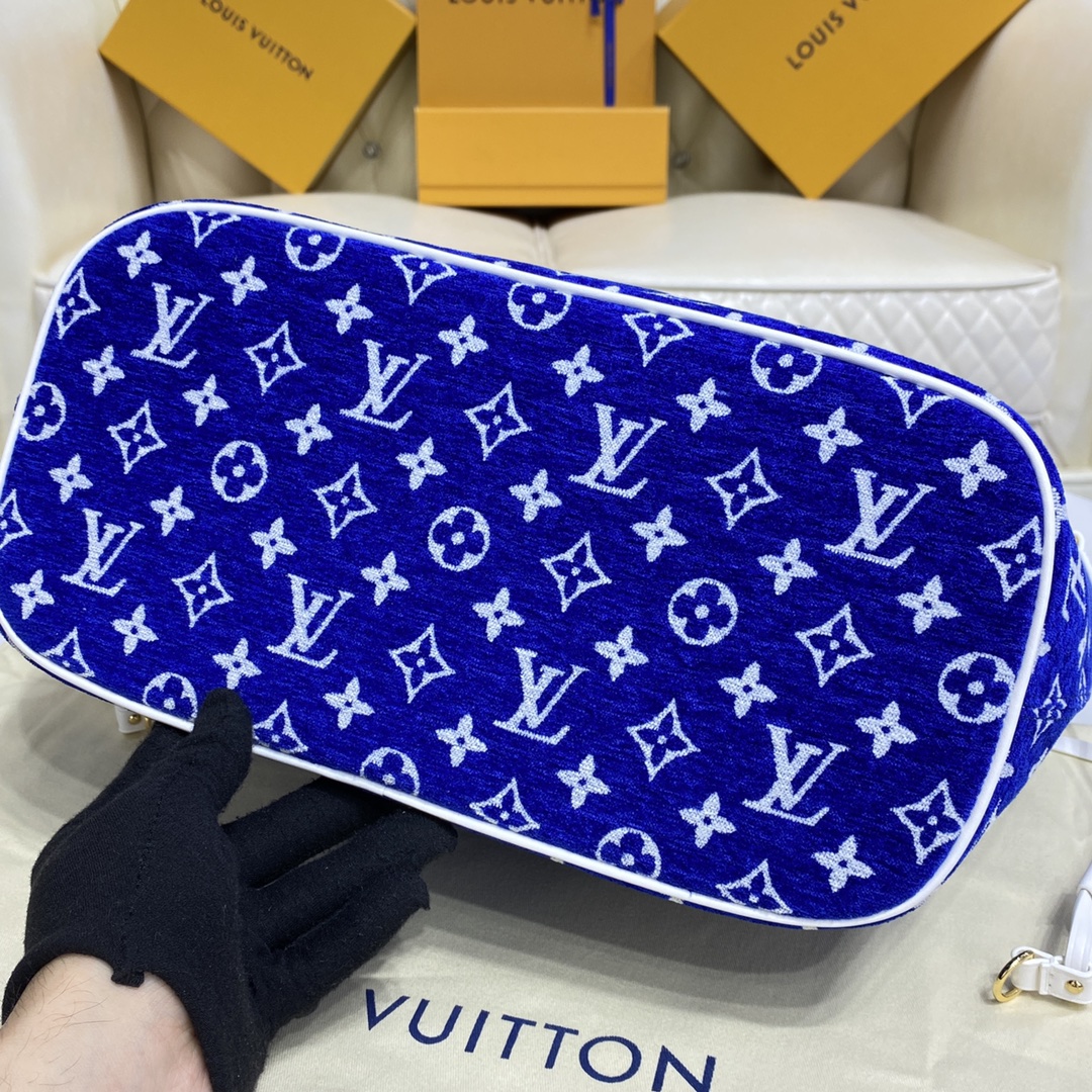 Bagsaaa L0vis Vvtt0n Neverfull MM Jacquard Velvet Blue - 31x28x14cm