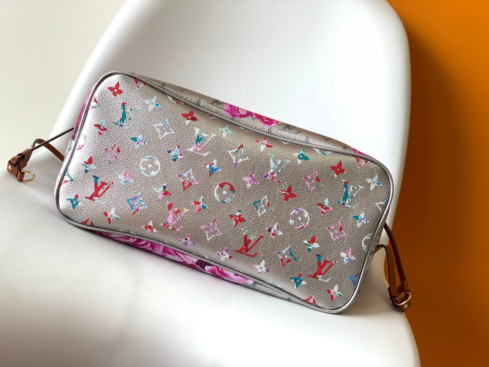 Bagsaaa L0vis Vvtt0n Neverfull MM Flower Silver Pattern - 31x28x14cm