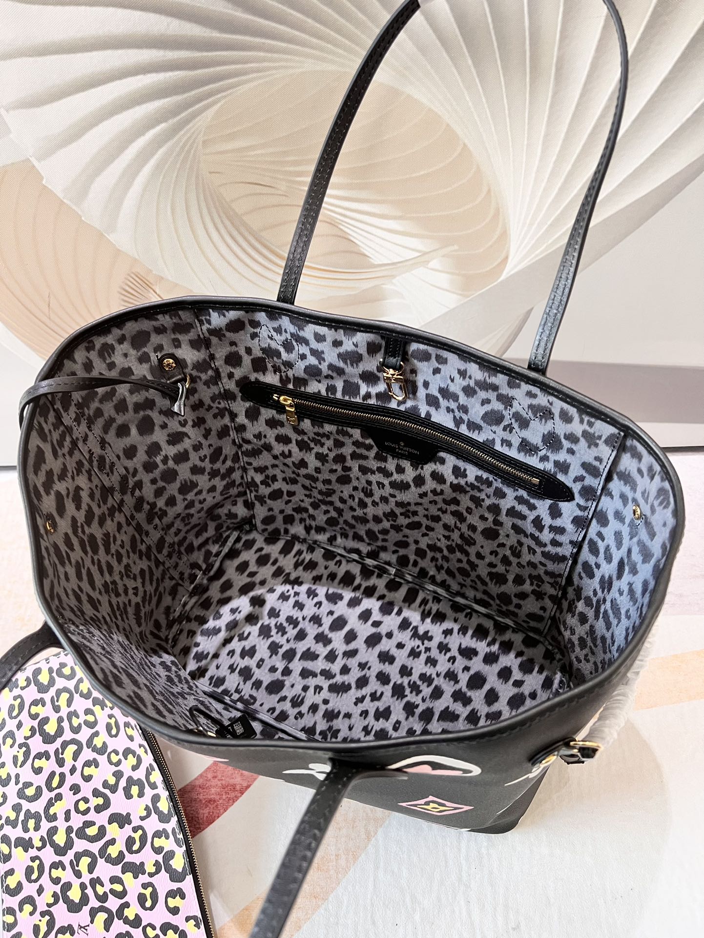 Bagsaaa L0vis Vvtt0n Neverfull MM Wild At Heart Black - 31x28x14cm