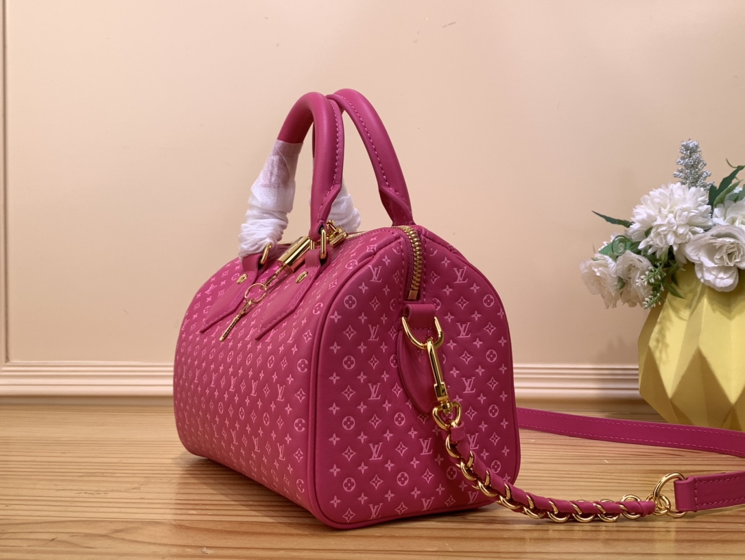 Bagsaaa L0vis Vvtt0n Speedy Bandoulière 20 in pink calfskin - 20.5 x 13.5 x 12 cm