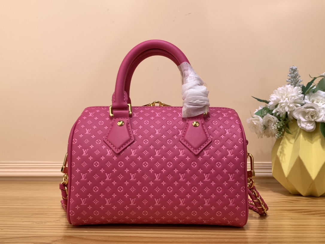 Bagsaaa L0vis Vvtt0n Speedy Bandoulière 20 in pink calfskin - 20.5 x 13.5 x 12 cm