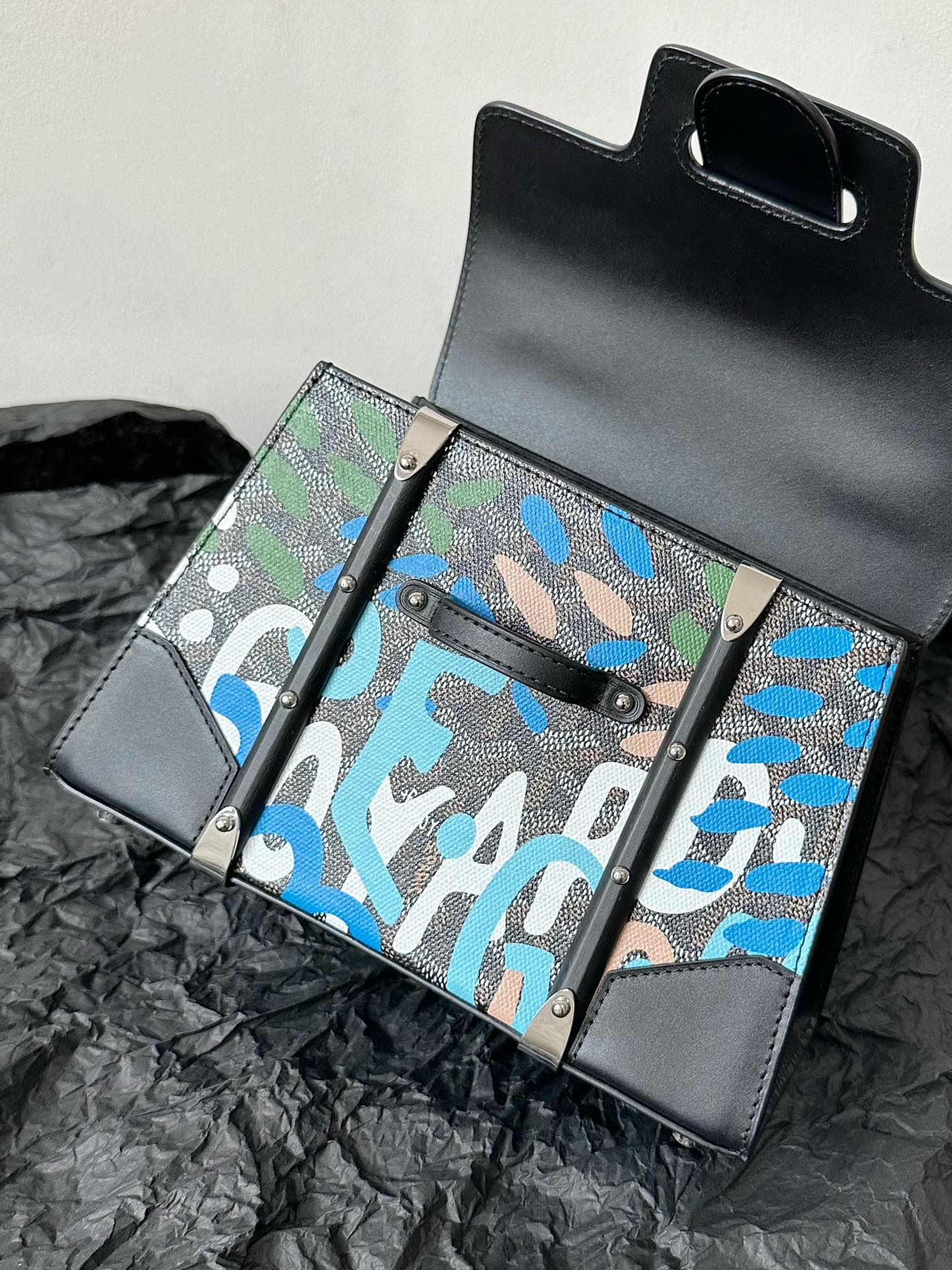 Bagsaaa G09ard Saigon Structure Mini Black and Blue Bag - 15 cm x 7.5 cm x 20 cm