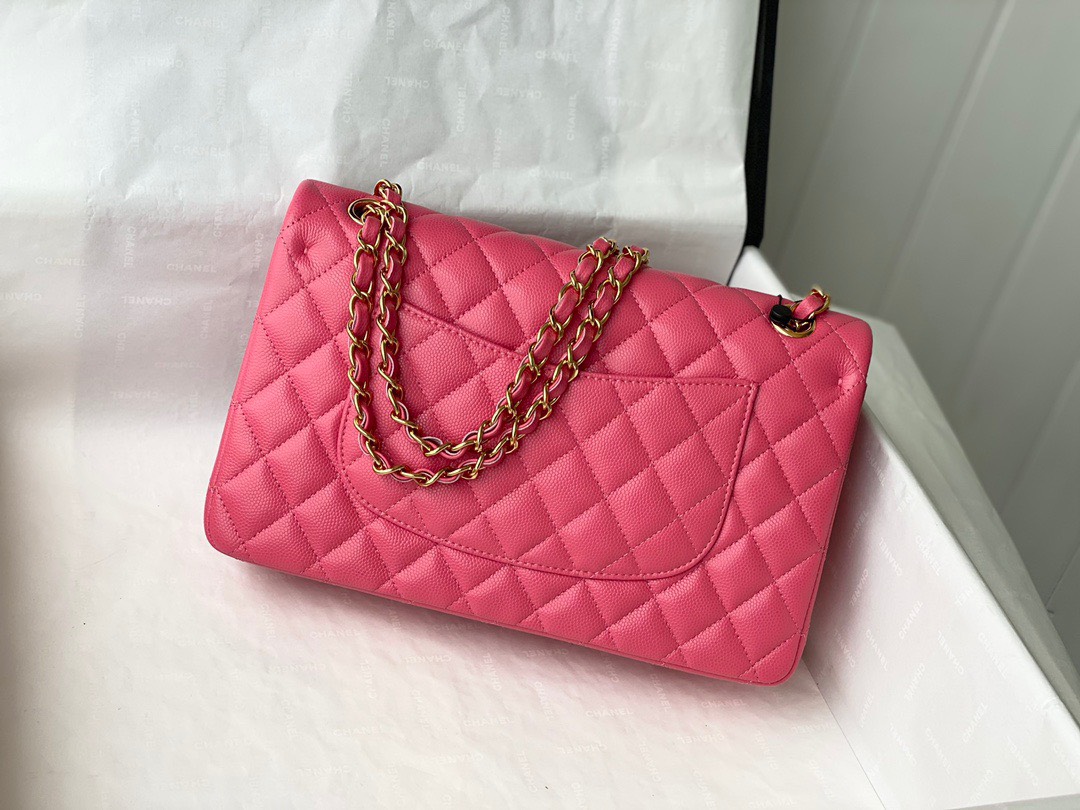 Bagsaaa Ch**el Classic Flap Caviar Bag Pink Gold Hardware 25cm