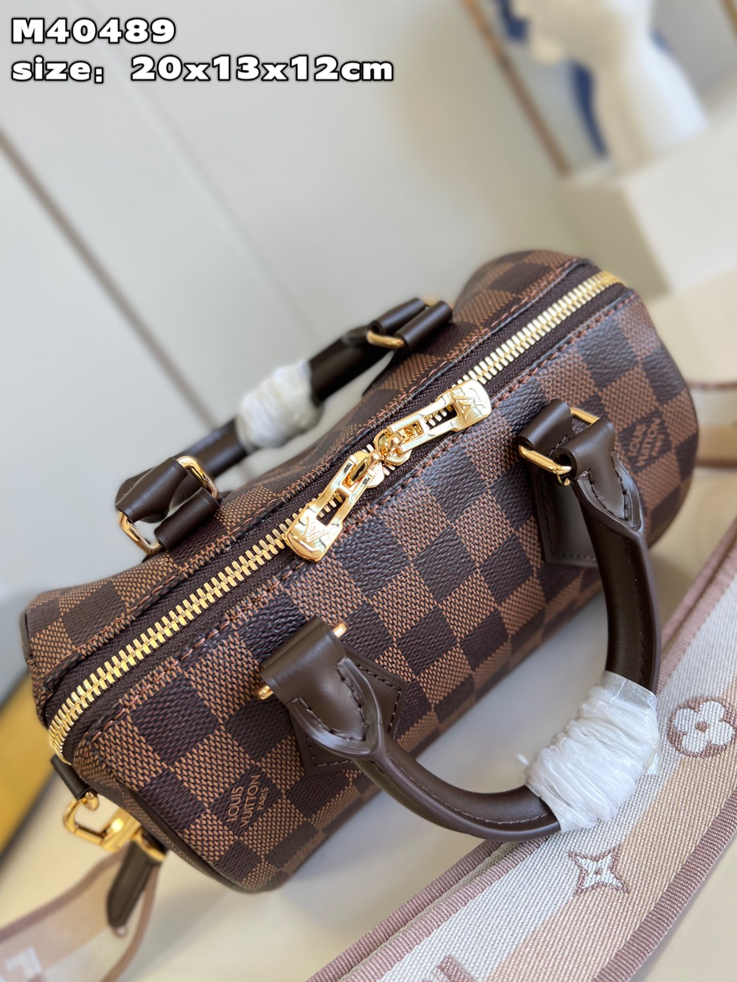 Bagsaaa L0vis Vvtt0n N40489 Speedy Bandoulière 20 Damier Ebene - 20 x 13.5 x 12 cm