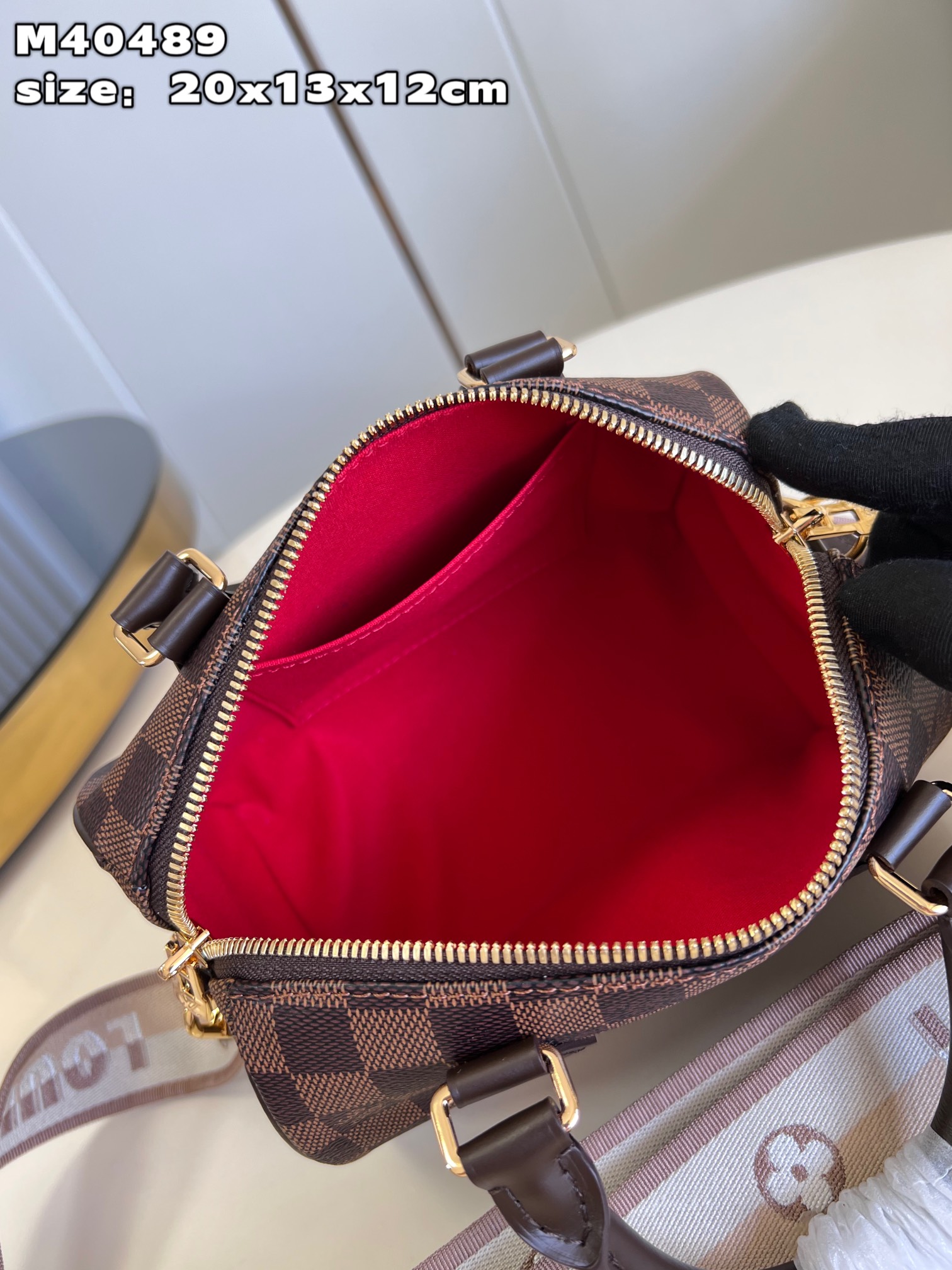 Bagsaaa L0vis Vvtt0n N40489 Speedy Bandoulière 20 Damier Ebene - 20 x 13.5 x 12 cm
