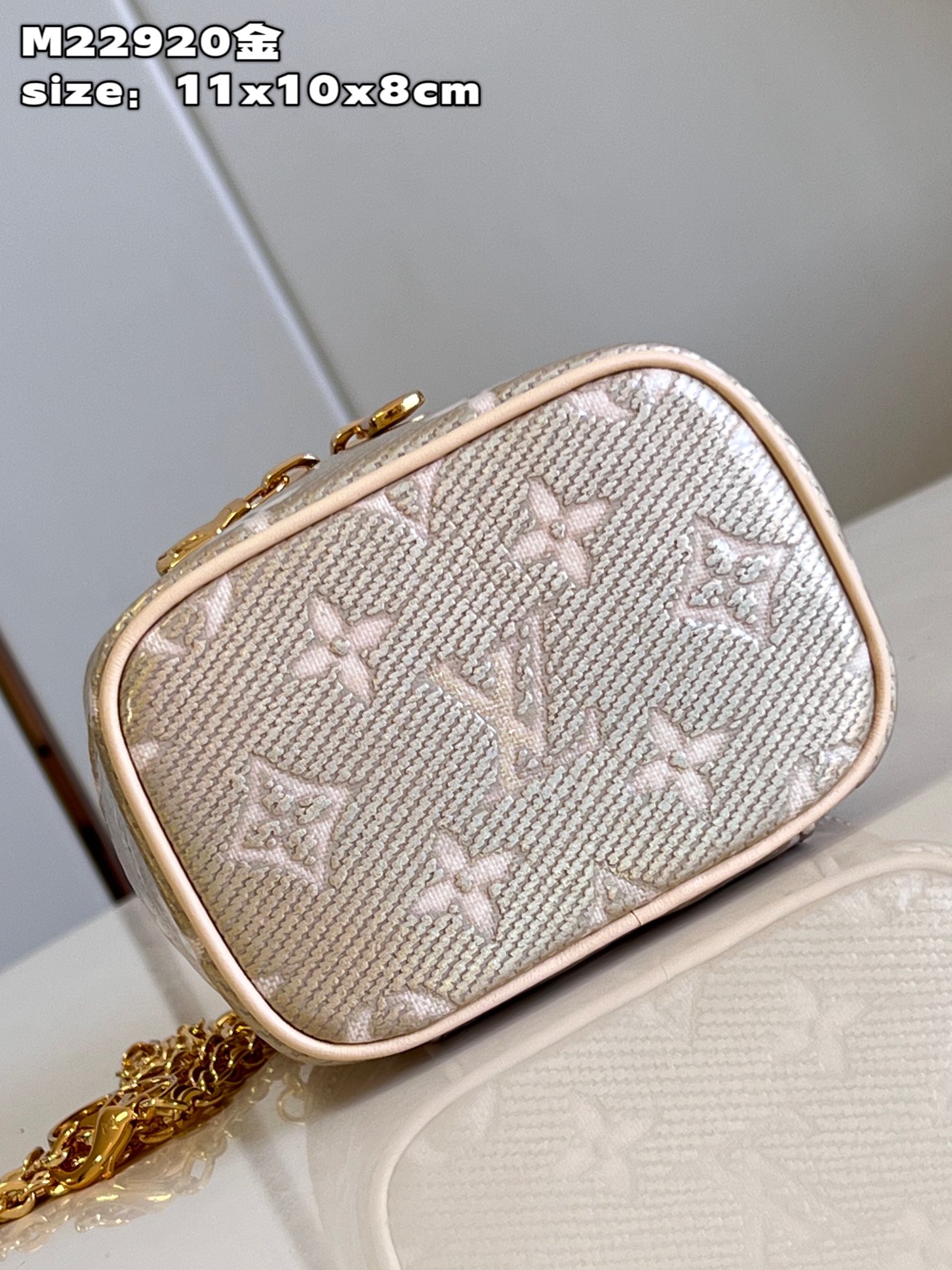 Bagsaaa L0vis Vvtt0n Micro Vanity Gold - 11x10x8cm