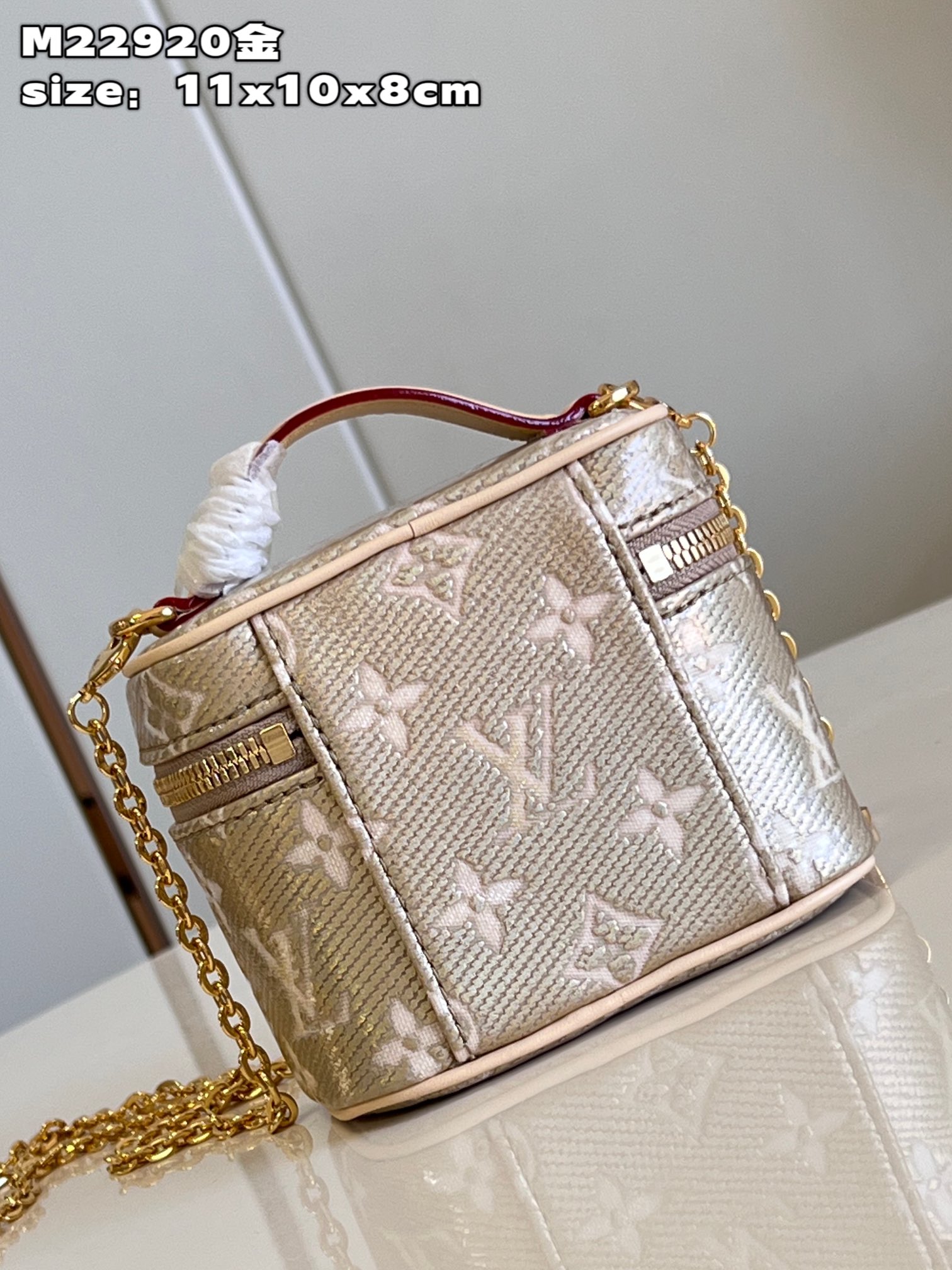 Bagsaaa L0vis Vvtt0n Micro Vanity Gold - 11x10x8cm