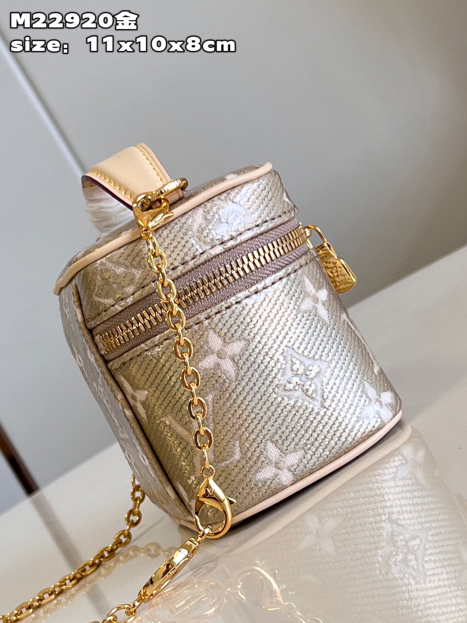 Bagsaaa L0vis Vvtt0n Micro Vanity Gold - 11x10x8cm