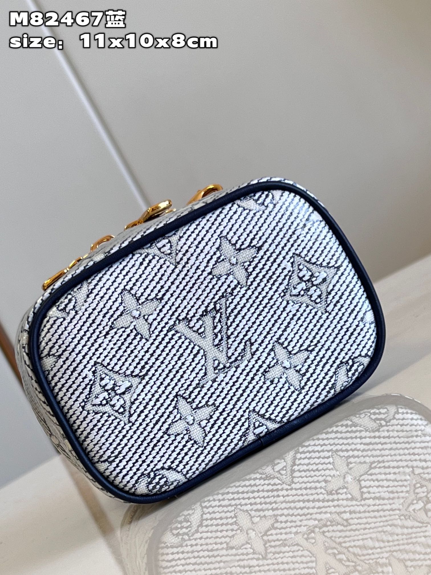 Bagsaaa L0vis Vvtt0n Micro Vanity Blue - 11x10x8cm