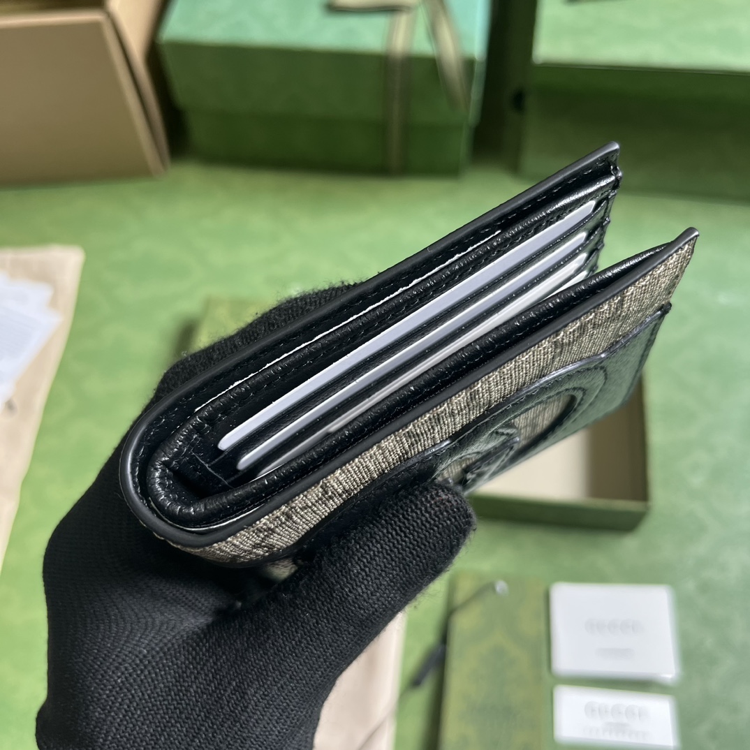 Bagsaaa Gvc*1 Incrocio GG Wallet Beige and Black - 11x9cm