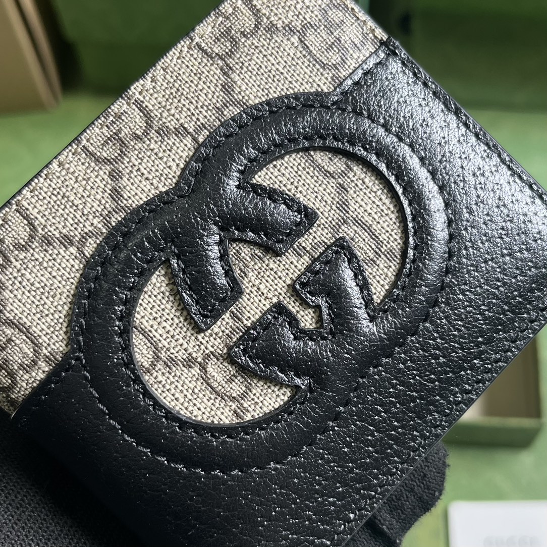 Bagsaaa Gvc*1 Incrocio GG Wallet Beige and Black - 11x9cm