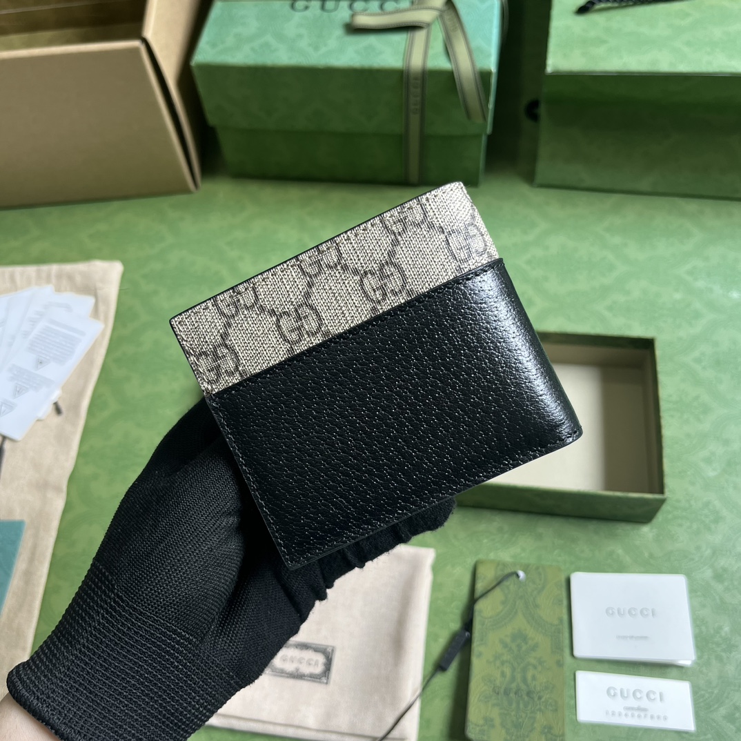 Bagsaaa Gvc*1 Incrocio GG Wallet Beige and Black - 11x9cm