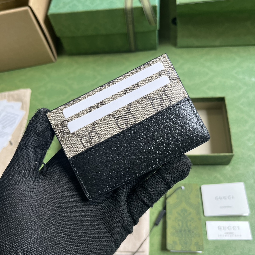 Bagsaaa Gvc*1 Incrocio GG Card Holder Beige and Black - 11x9cm