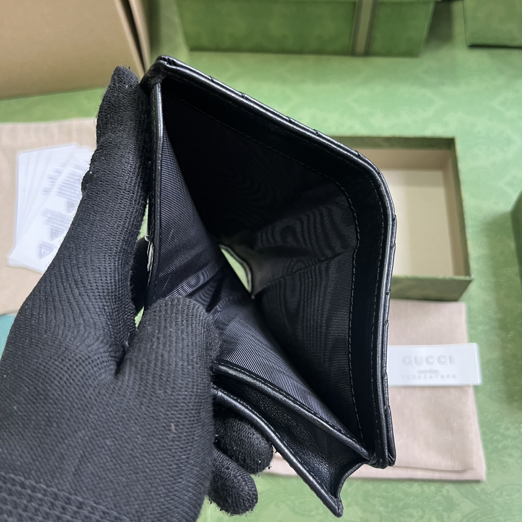 Bagsaaa Gvc*1 Marmont All Black Wallet - 11 x 8.5 x 3cm