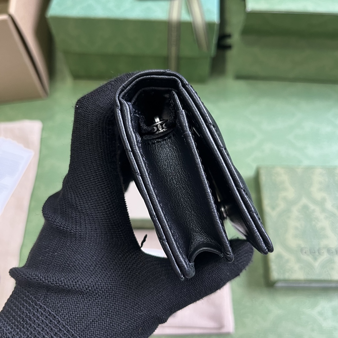 Bagsaaa Gvc*1 Marmont All Black Wallet - 11 x 8.5 x 3cm