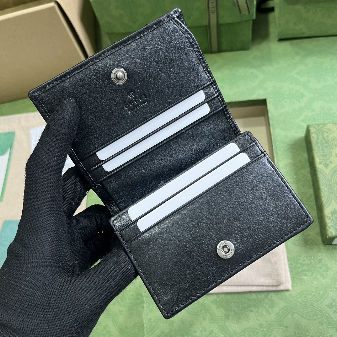 Bagsaaa Gvc*1 Marmont All Black Wallet - 11 x 8.5 x 3cm