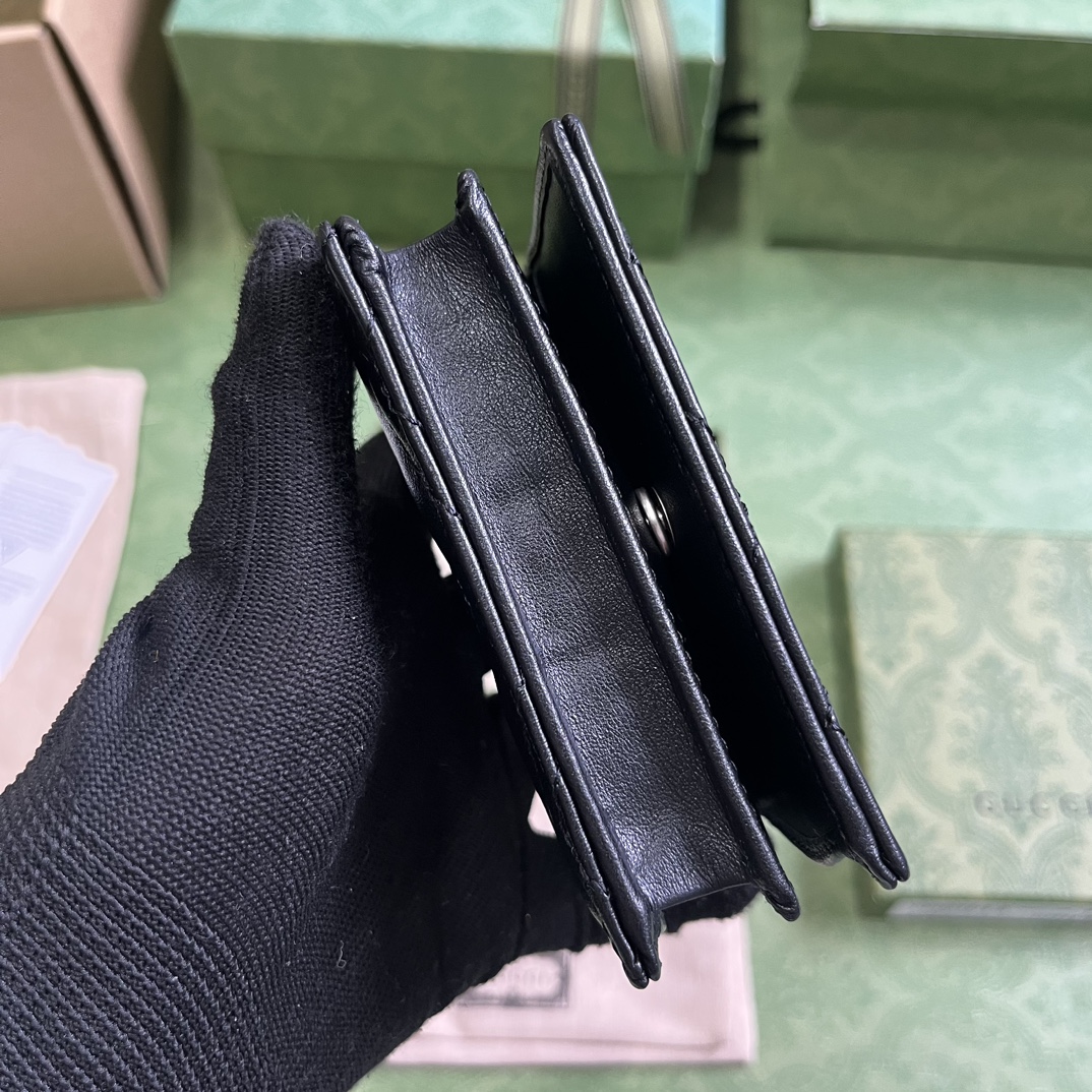 Bagsaaa Gvc*1 Marmont All Black Wallet - 11 x 8.5 x 3cm