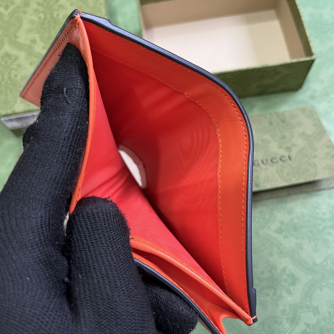 Bagsaaa Gvc*1 GG MATELASSÉ CARD CASE WALLET ORANGE - 11 x 8.5 x 3cm
