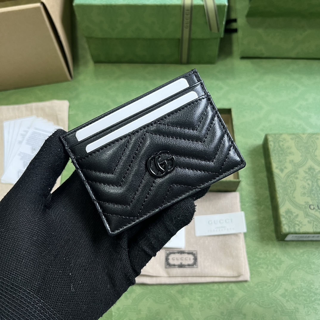 Bagsaaa Gvc*1 Marmont All Black Card Holder - 11x9cm