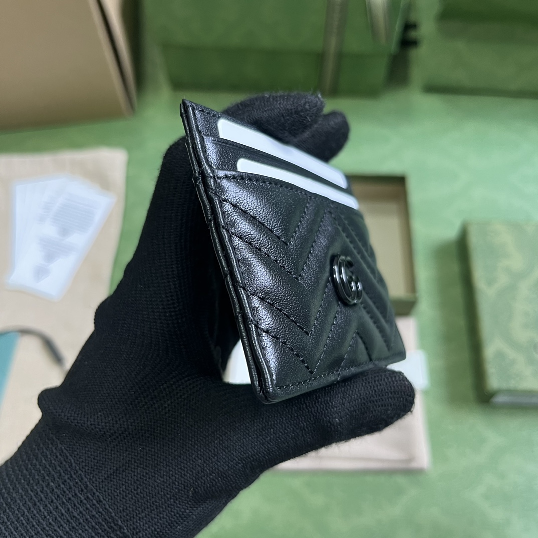 Bagsaaa Gvc*1 Marmont All Black Card Holder - 11x9cm