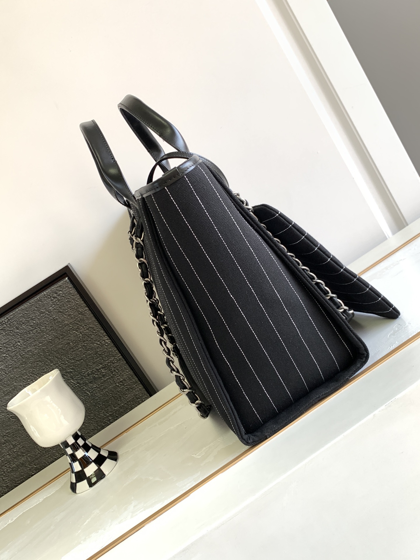 Bagsaaa Ch**el Large Shopping Bag A66941 Black - 30×50×22 cm