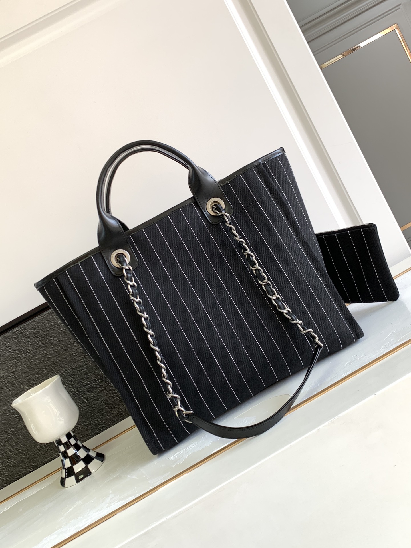 Bagsaaa Ch**el Large Shopping Bag A66941 Black - 30×50×22 cm