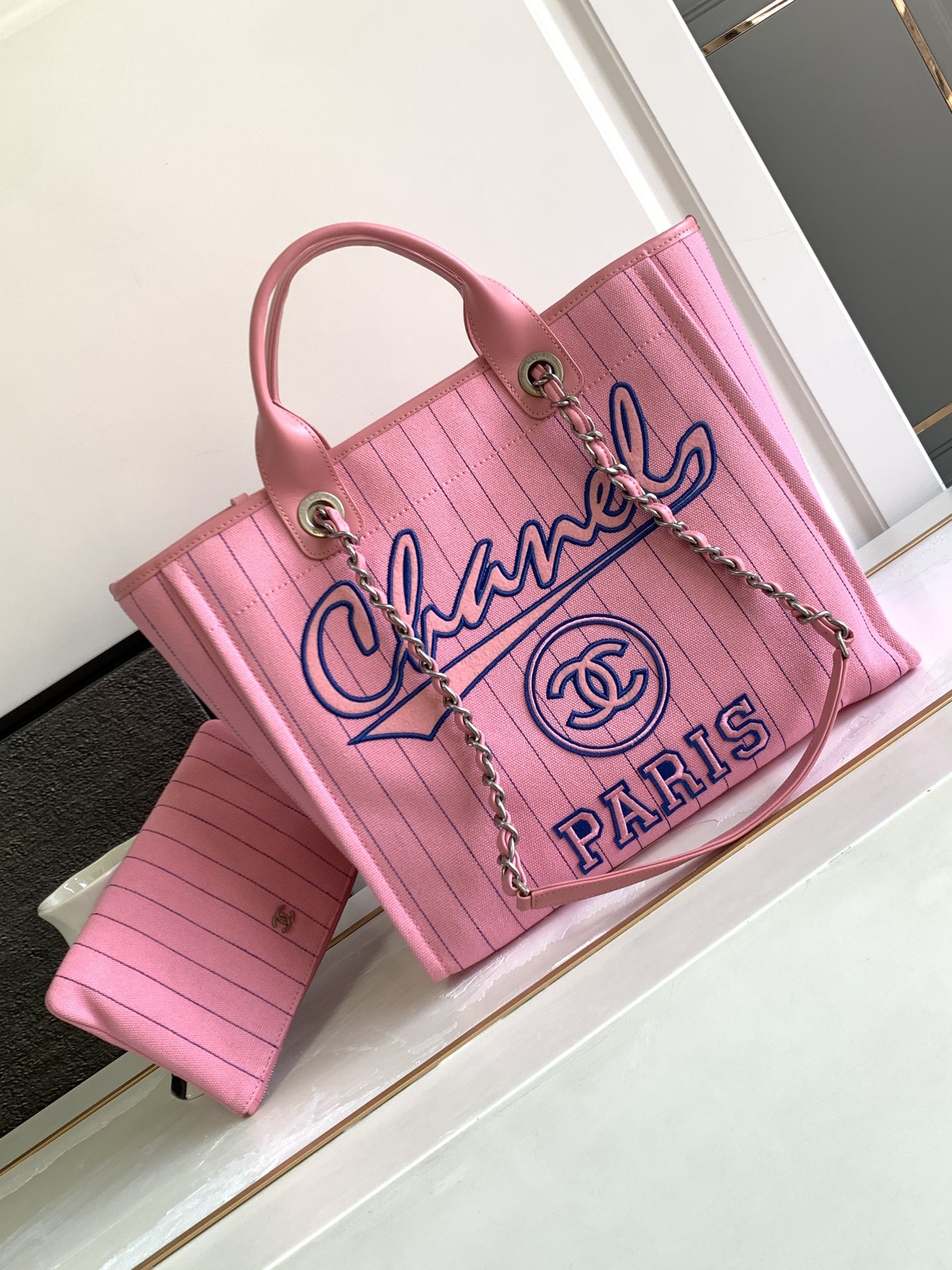 Bagsaaa Ch**el Large Shopping Pink Bag 34cm