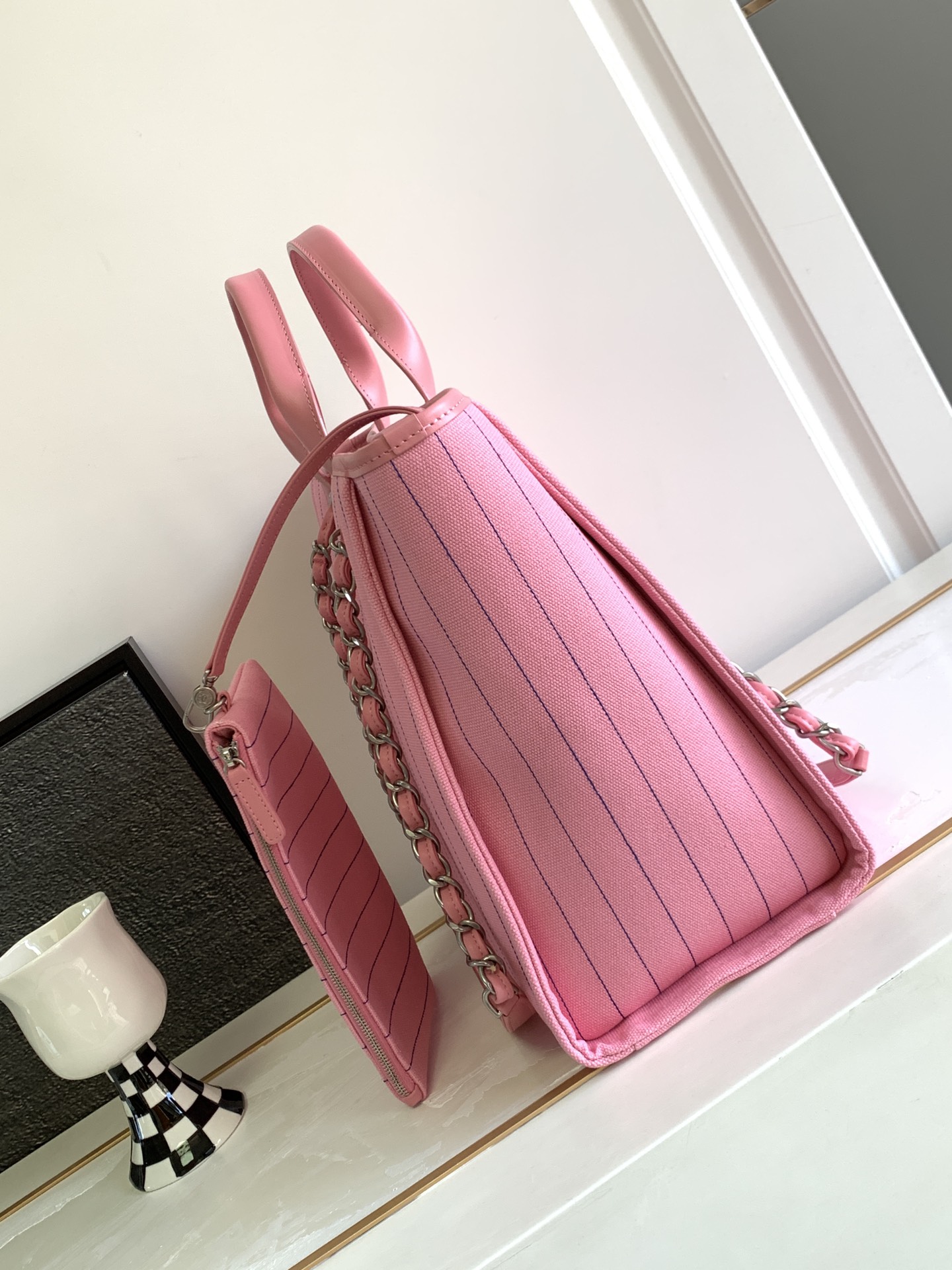 Bagsaaa Ch**el Large Shopping Pink Bag 34cm