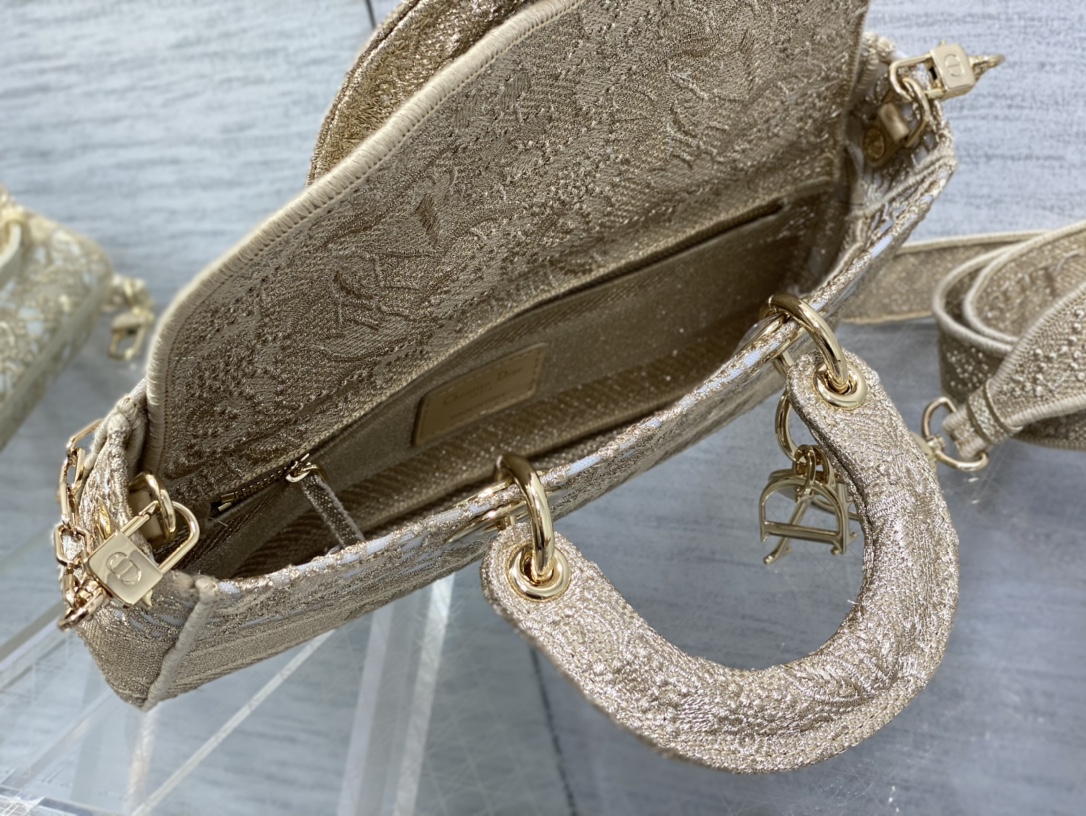 Bagsaaa D10r Lady D-Joy Gold D-Lace Embroidery with Macramé Effect - 26 *13.5 *5cm