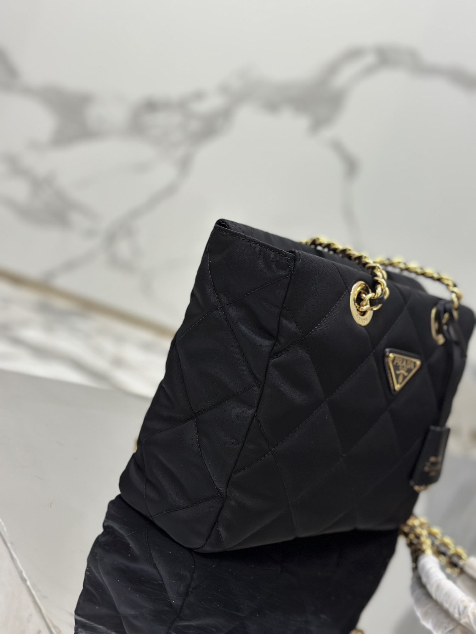 Bagsaaa Pra*a Re-Nylon tote black bag - 25x19x7cm
