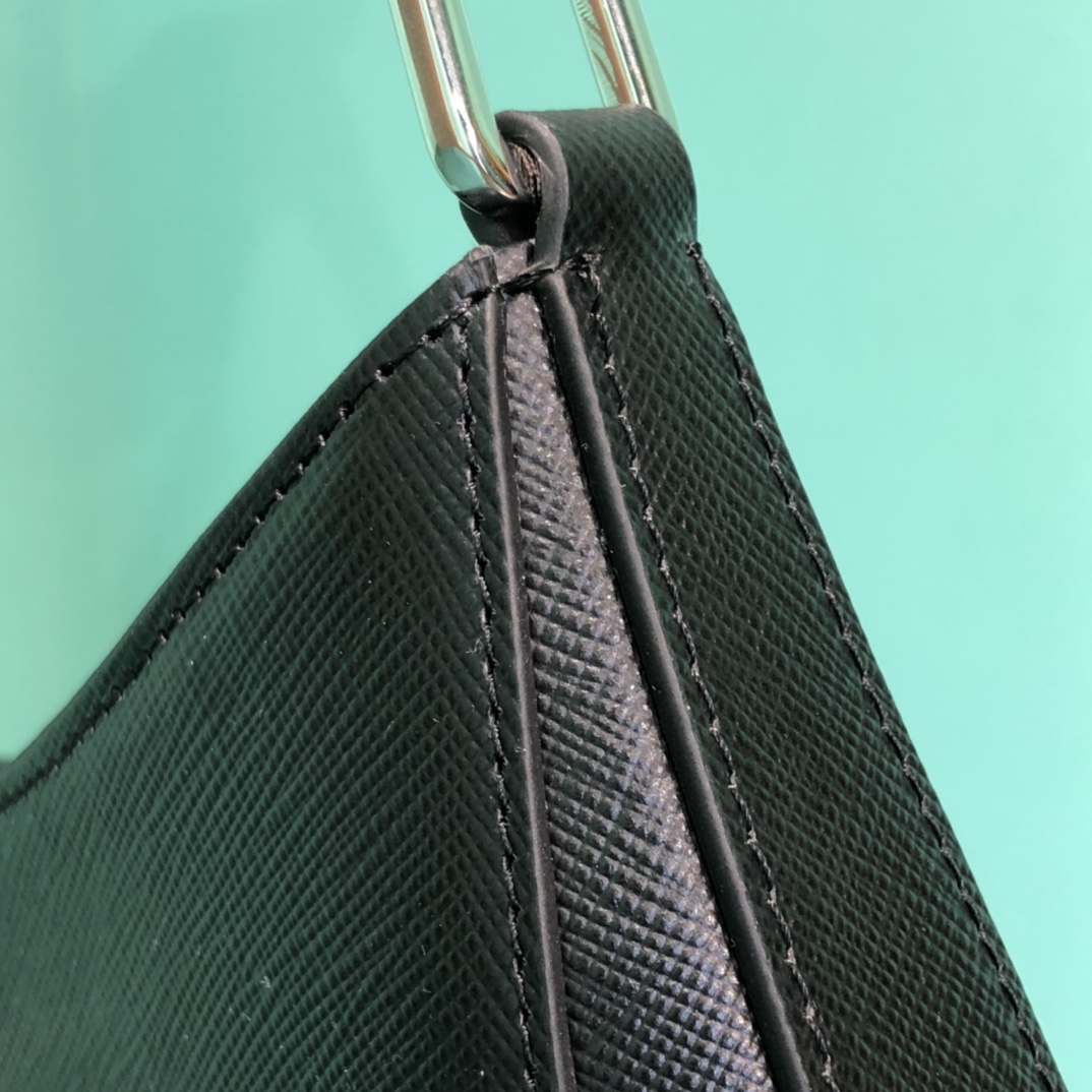 Bagsaaa Pra*a Hobo Saffiano Black Bag - 18.5x4x30cm