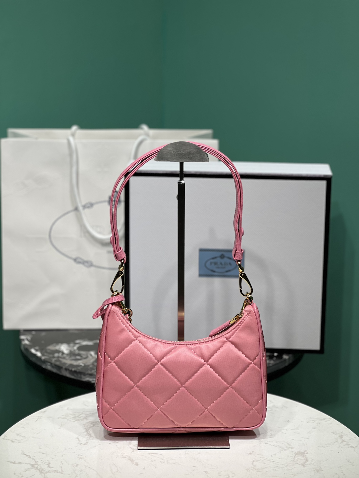 Bagsaaa Pra*a Re-Nylon mini-bag pink - 22x18x6cm