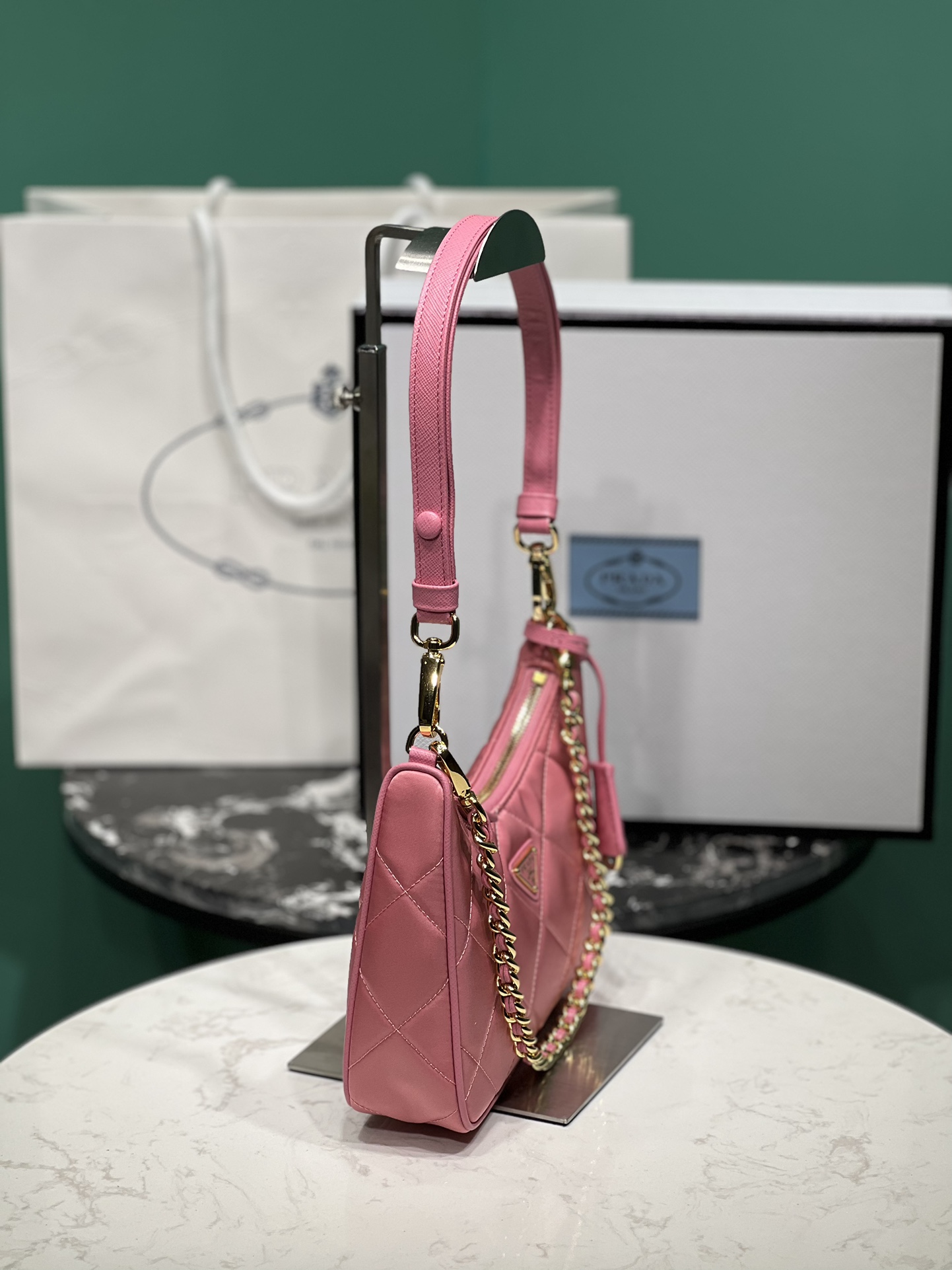 Bagsaaa Pra*a Re-Nylon mini-bag pink - 22x18x6cm