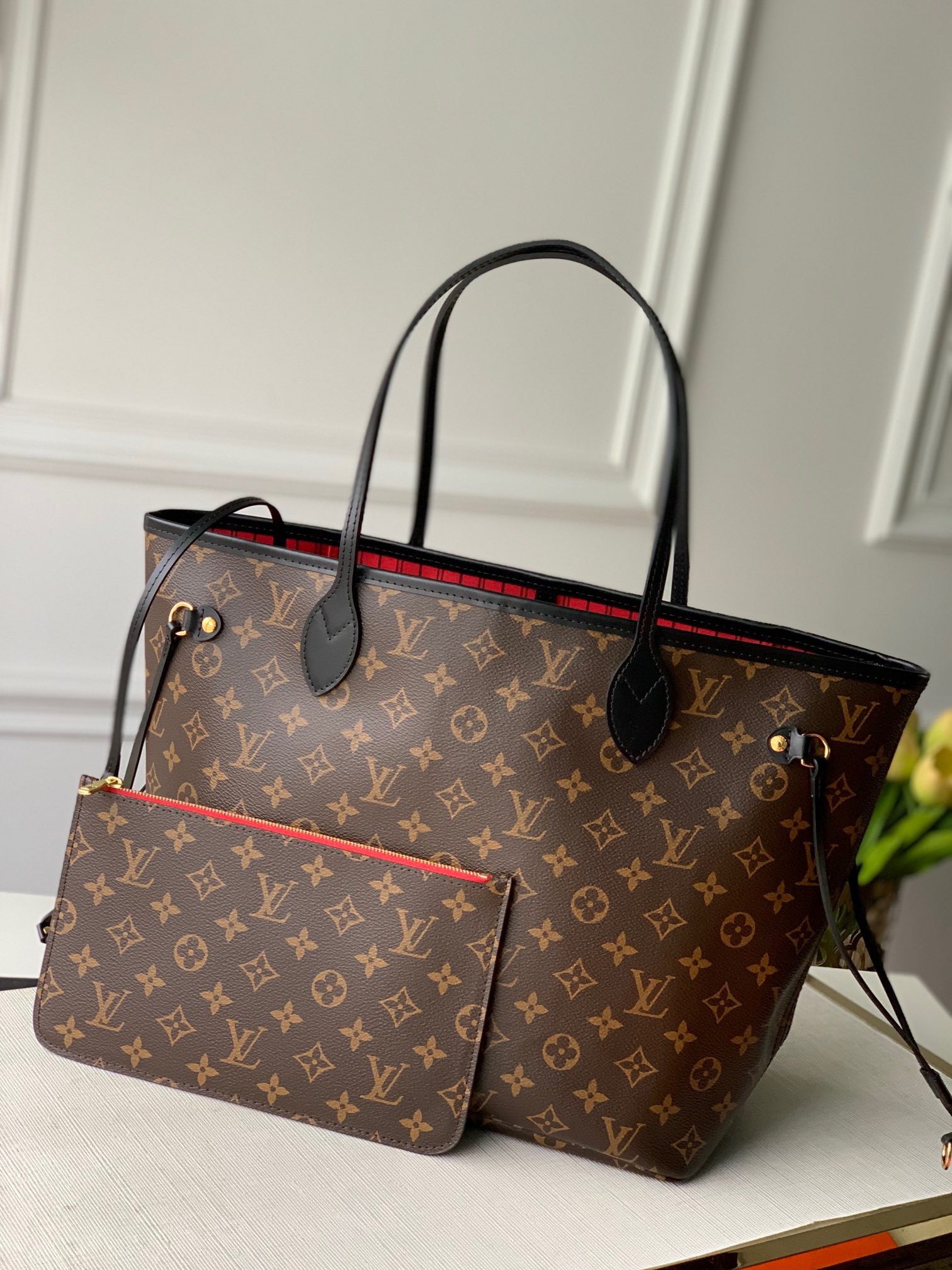 Bagsaaa L0vis Vvtt0n Neverfull MM Monogram Black Trim - 31 x 28 x 14 cm