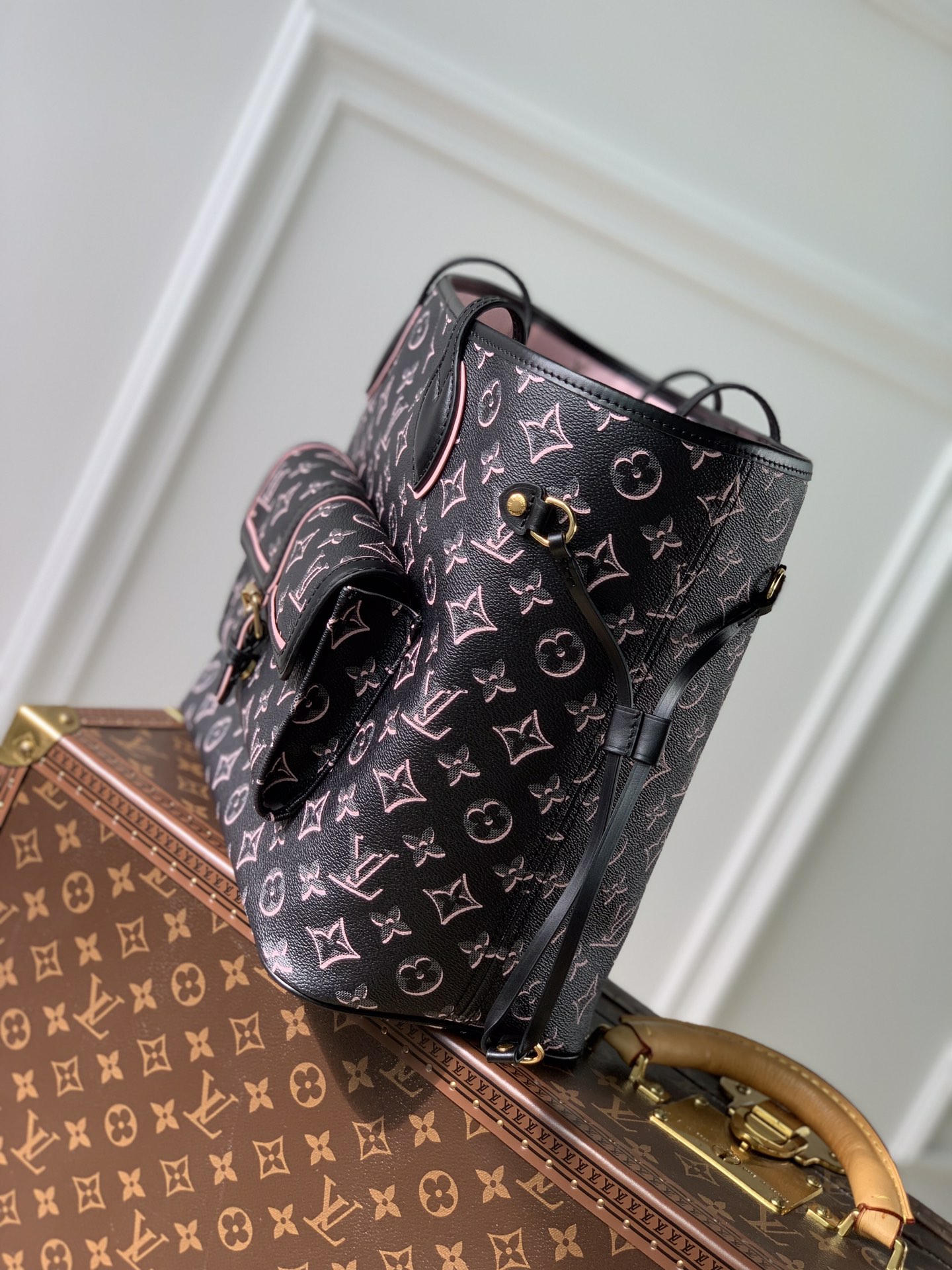Bagsaaa L0vis Vvtt0n Neverfull MM Fall For You Black - 31x28x14cm