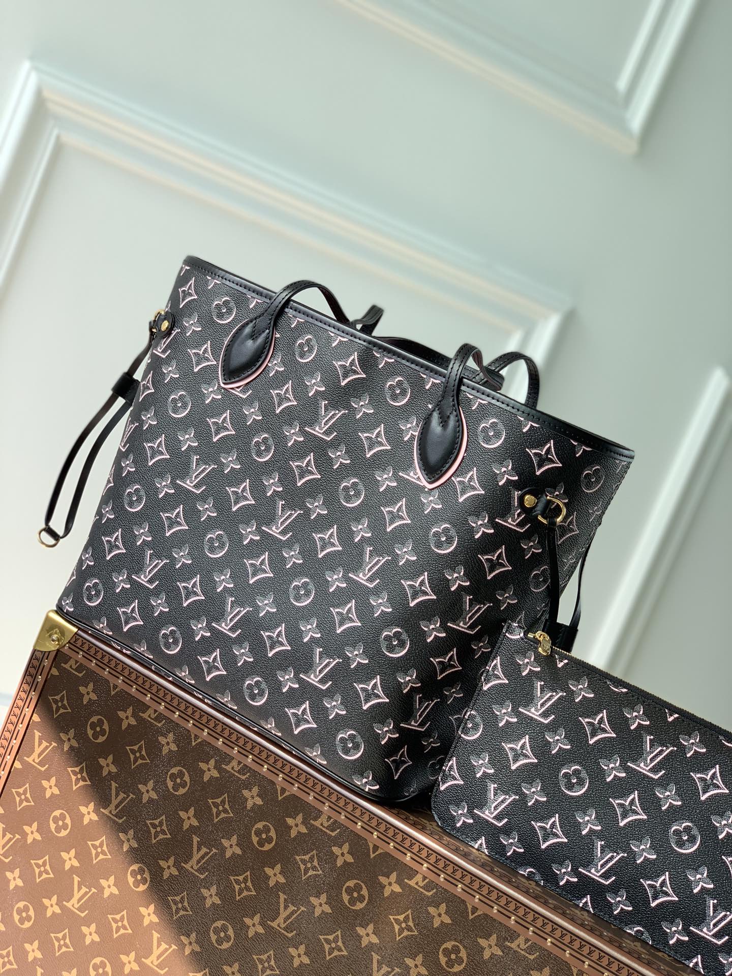 Bagsaaa L0vis Vvtt0n Neverfull MM Fall For You Black - 31x28x14cm