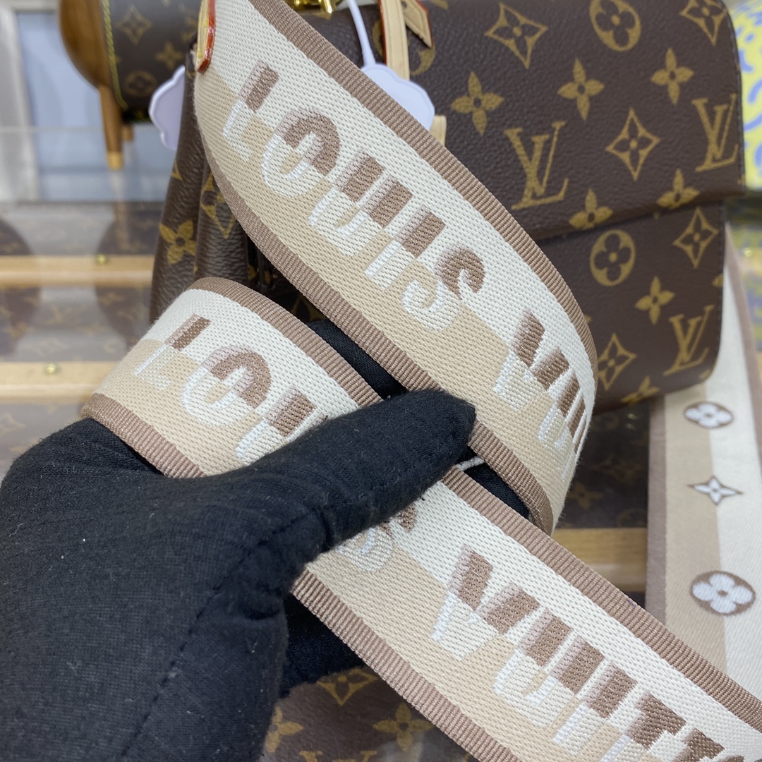 Bagsaaa L0vis Vvtt0n Cluny Mini Monogram Beige Strap - 20 x 16 x 7.5 cm