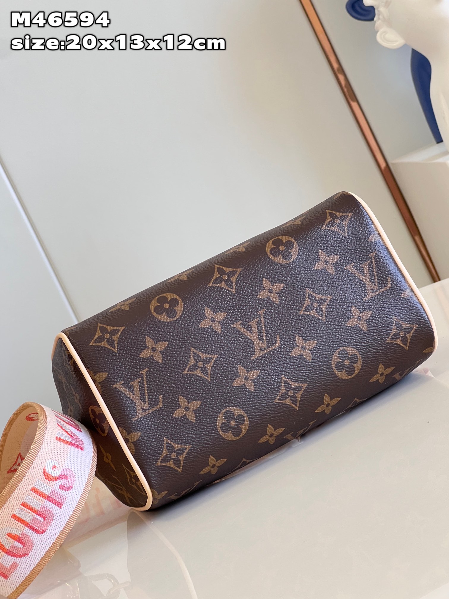 Bagsaaa L0vis Vvtt0n Speedy Bandoulière 20 Monogram Pink Strap - 20.5 x 13.5 x 12.0 cm