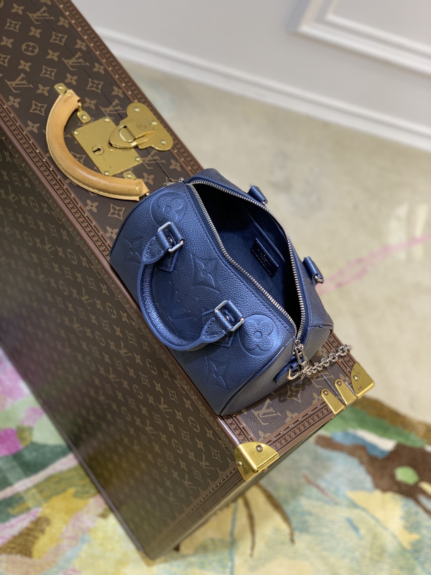 Bagsaaa L0vis Vvtt0n Speedy Bandoulière Monogram Empreinte Dark Blue - 20.5 x 13.5 x 12cm