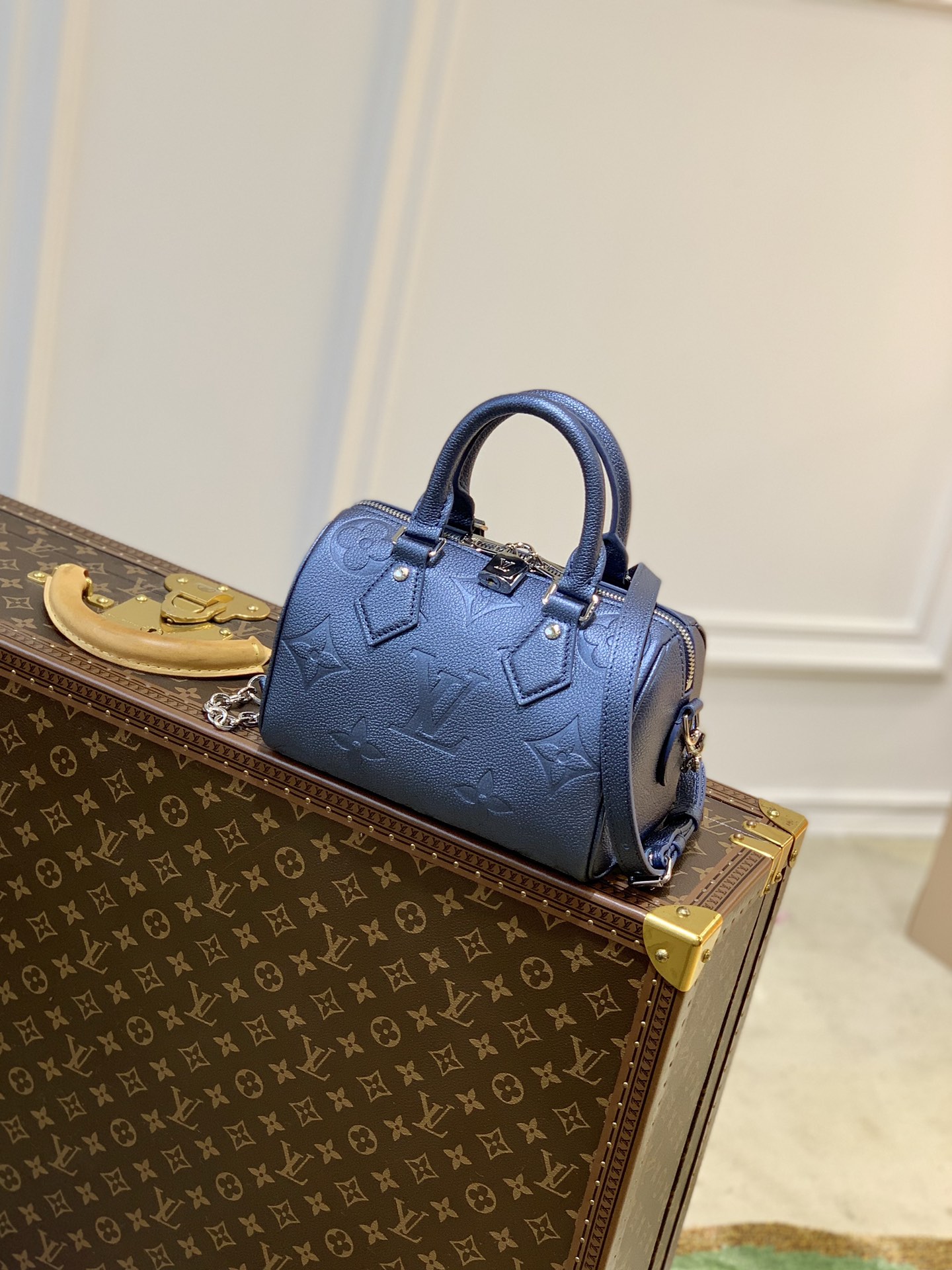 Bagsaaa L0vis Vvtt0n Speedy Bandoulière Monogram Empreinte Dark Blue - 20.5 x 13.5 x 12cm