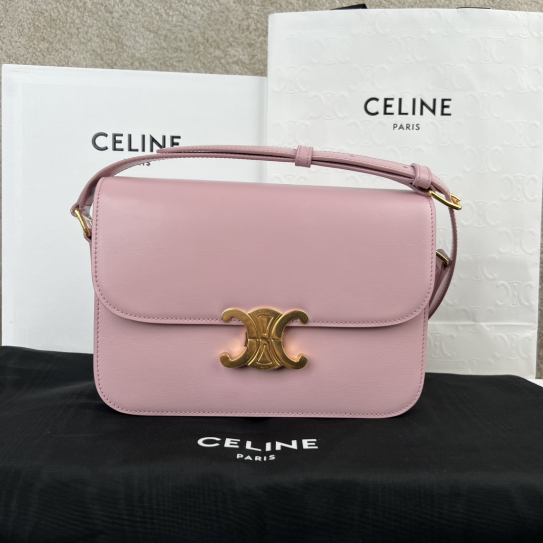 Bagsaaa Ce1i*e Classique Triomphe In shiny Calfskin Leather Pink - 22.5 X 16.5 X 7.5 cm
