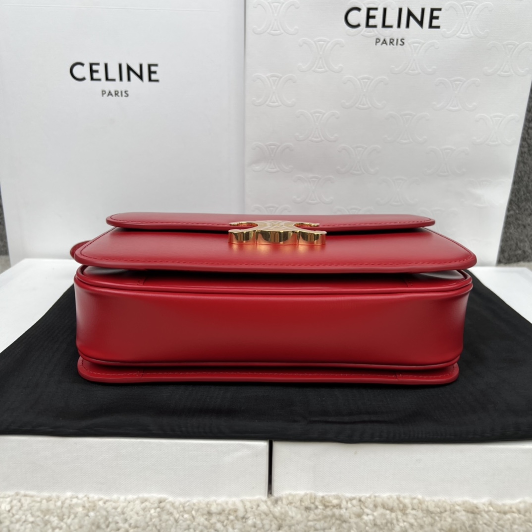Bagsaaa Ce1i*e Classique Triomphe In shiny Calfskin Leather Red - 22.5 X 16.5 X 7.5 cm