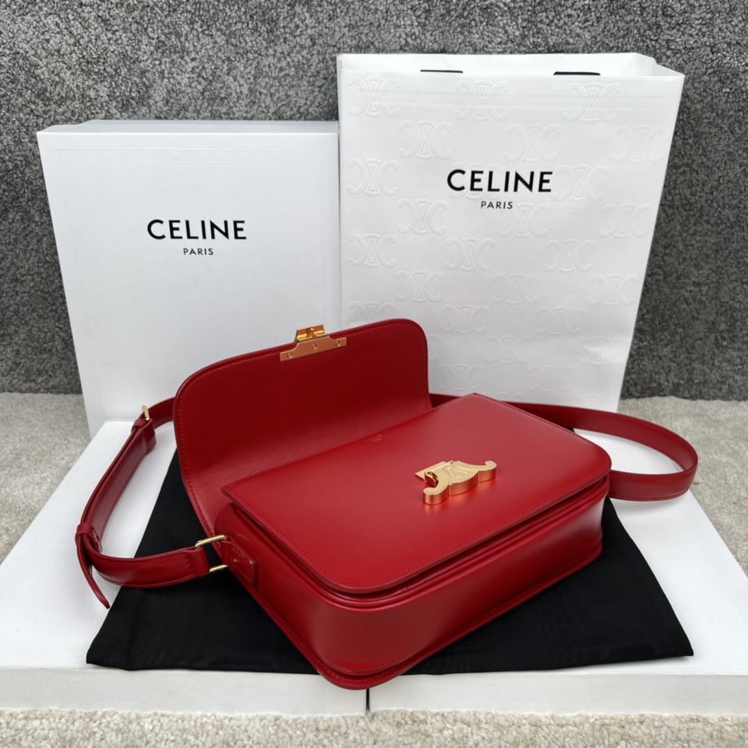 Bagsaaa Ce1i*e Classique Triomphe In shiny Calfskin Leather Red - 22.5 X 16.5 X 7.5 cm