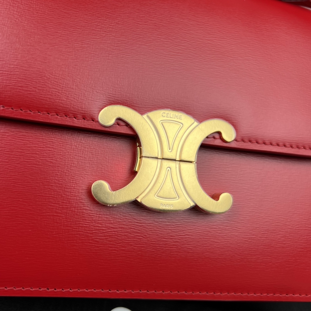 Bagsaaa Ce1i*e Classique Triomphe In shiny Calfskin Leather Red - 22.5 X 16.5 X 7.5 cm
