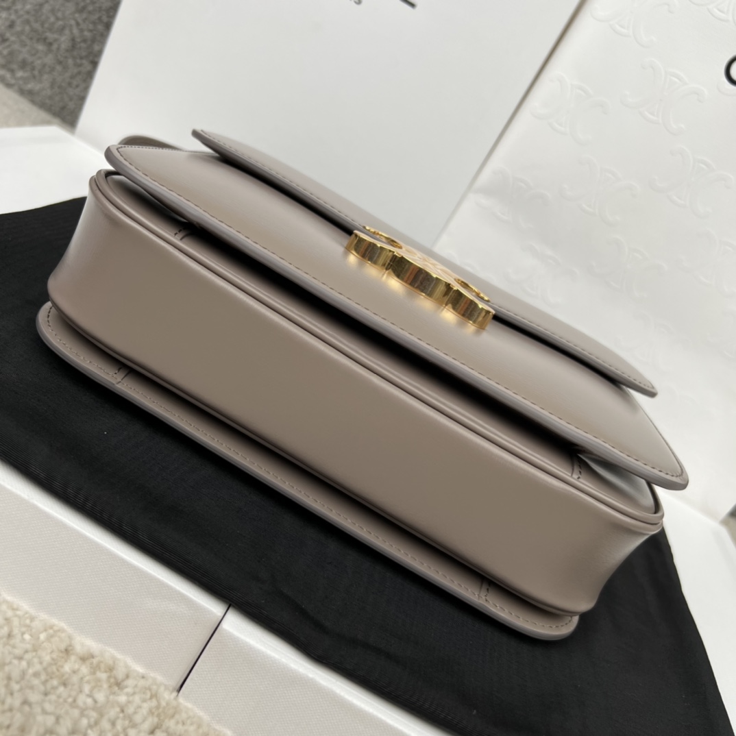 Bagsaaa Ce1i*e Classique Triomphe In shiny Calfskin Leather Grey - 22.5 X 16.5 X 7.5 cm