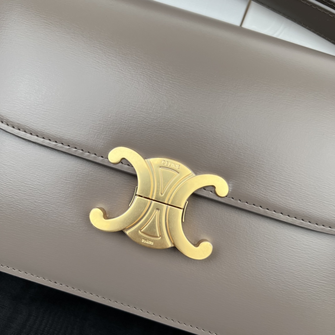 Bagsaaa Ce1i*e Classique Triomphe In shiny Calfskin Leather Grey - 22.5 X 16.5 X 7.5 cm